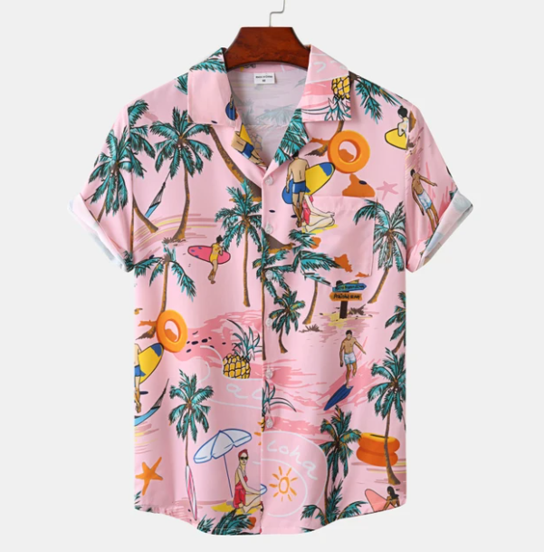 Hawaii Surf Floral Blouse til mænd - Peter