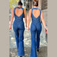 Renate - Bodycon rygfri hjerte-jumpsuit