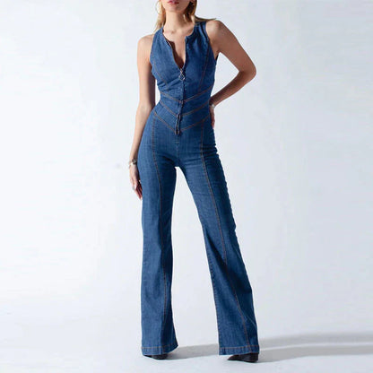 Renate - Bodycon rygfri hjerte-jumpsuit