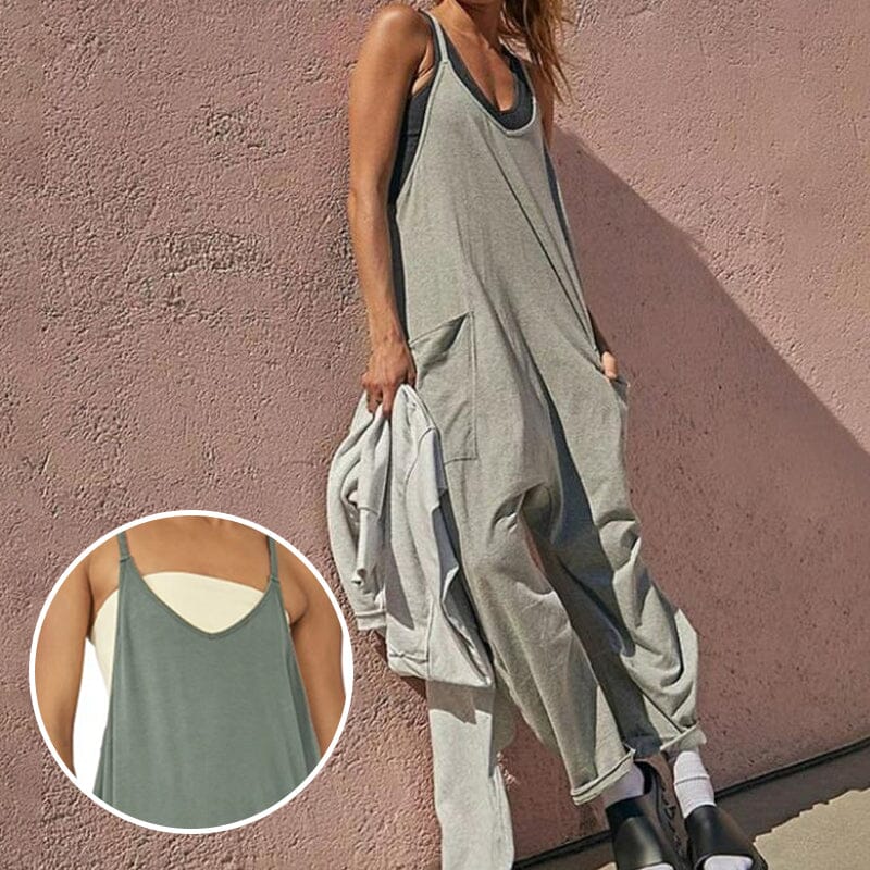 Felizitas - Den Perfekte Minimalistiske Jumpsuit Med Lommer Og V-udskæring